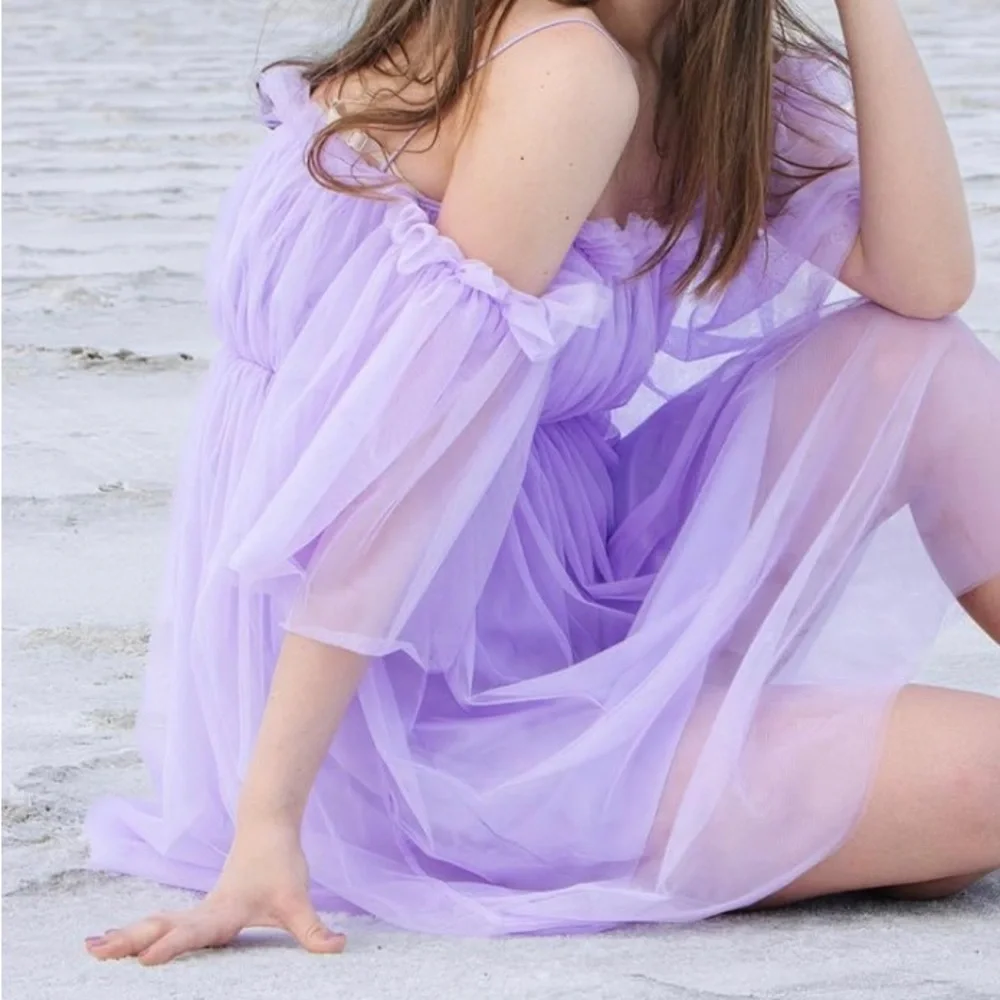 Lavender Fluffy Dress - Picture 7 of 7